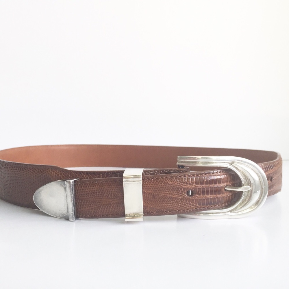 Pat Areias Sterling Silver .925 Lizard Belt 30